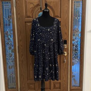 004 UNBRANDED Navy Blue Star Dress